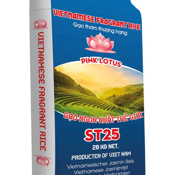 Reis ST25 PINK LOTUS Vietnamese Jasmine Rice ST25 20Kg – Hochwertiger Reis ST25