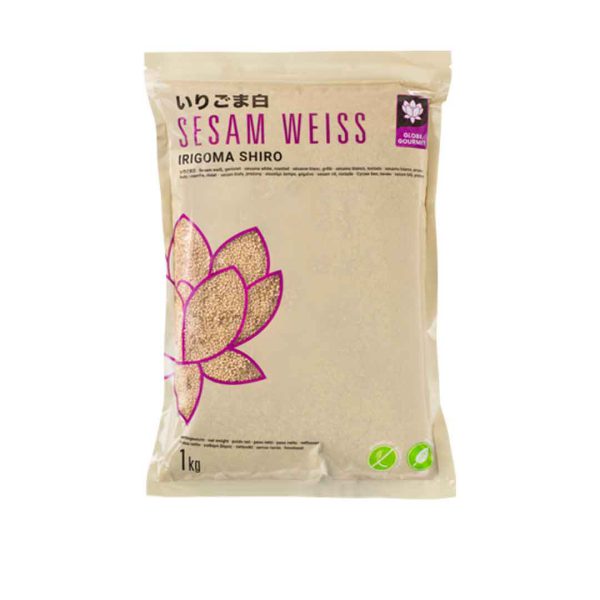 SESAM WEISS 1kg – Geröstete weiße Sesamsamen (Sesame White Roasted), Marke Globe Gourmet