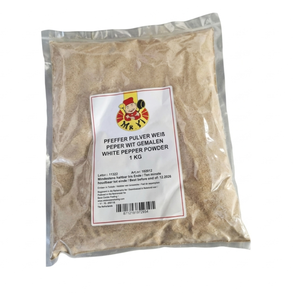 PEFFERPULVER WEISS 1kg - Gemahlener weißer Pfeffer (White Pepper Powder), Marke Mr. Yi