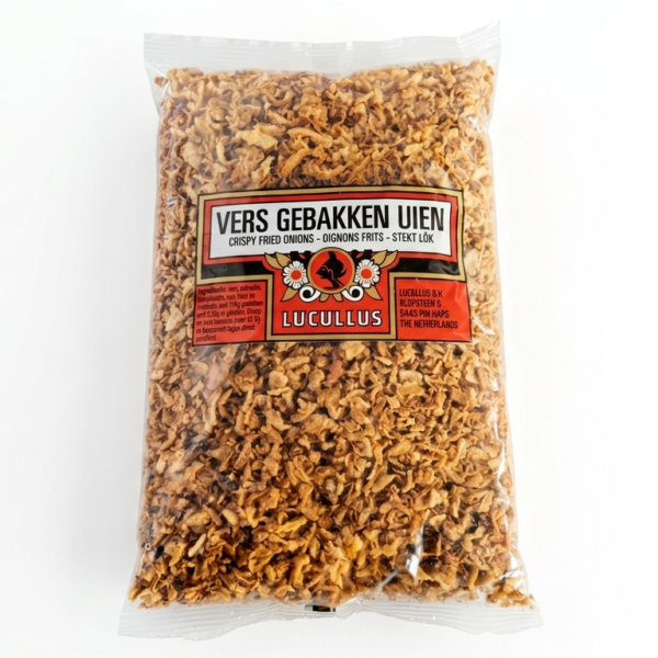 ROESTZWIEBELN - Knusprige Röstzwiebeln (Crispy Fried Onions), Marke Lucullus