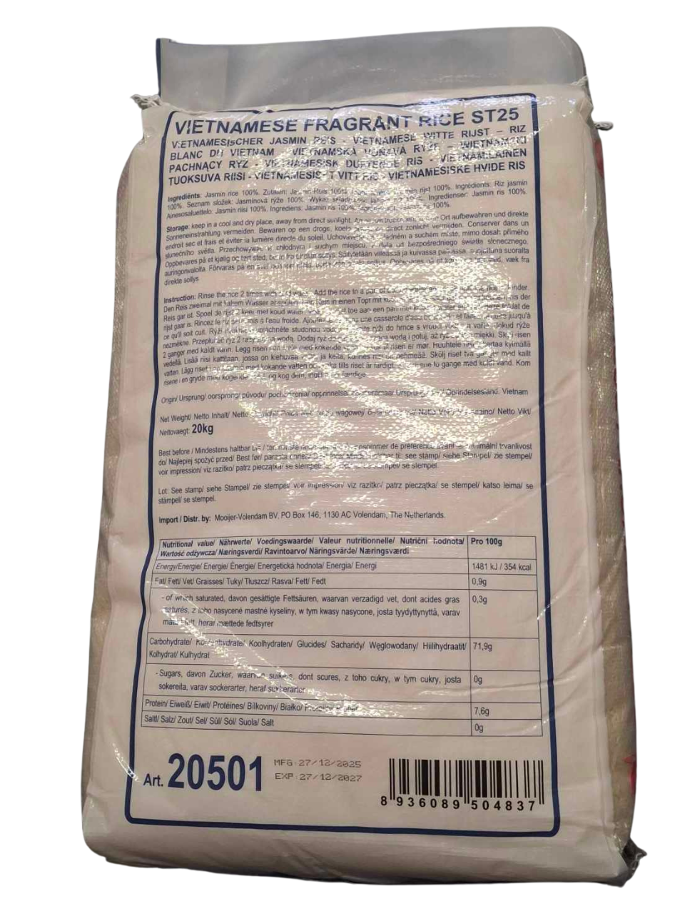 Gạo st25 PINK LOTUS Vietnamese Jasmine Rice ST25 20Kg – Gạo ST25 cao cấp - Ảnh 3