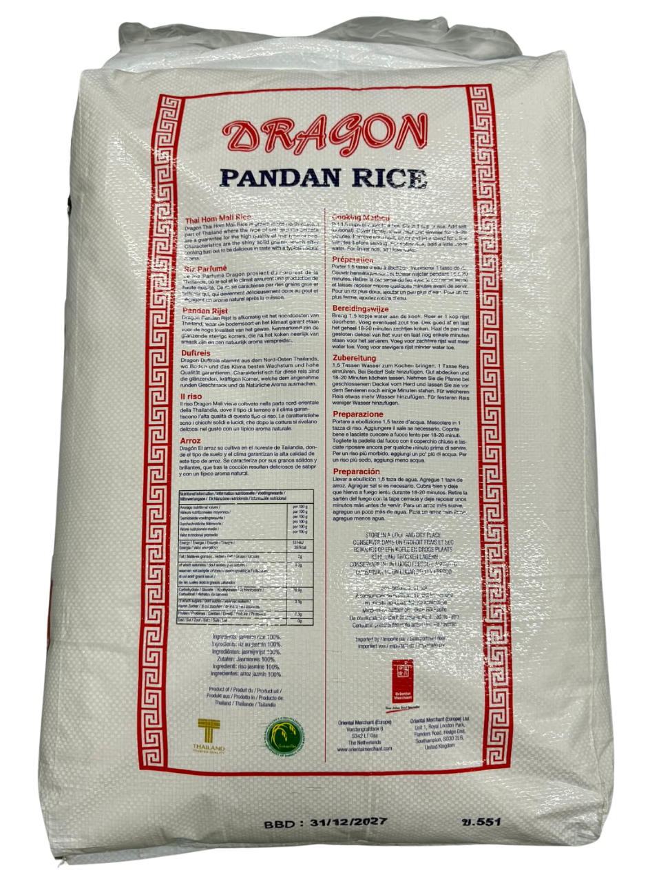 DRAGON Pandan Rice AAA – Gạo thơm lá dứa cao cấp (20kg) - Ảnh 3
